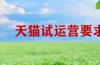 天貓試運營期間有哪些要求？
