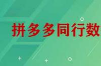拼多多怎么看同行數據？