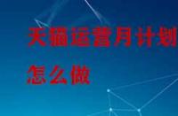 天貓運營月計劃怎么做？
