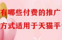 有哪些付費的推廣方式適用于天貓平臺？