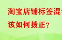 淘寶店鋪標簽混亂該如何撥正？