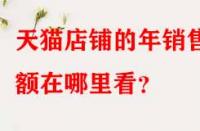 天貓店鋪的年銷售額在哪里看？