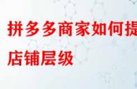拼多多商家如何提升店鋪層級？