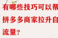 有哪些技巧可以幫助拼多多商家拉升自然流量？