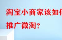 淘寶小商家該如何推廣微淘？