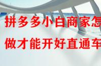 拼多多小白商家怎樣做才能開好直通車？