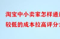 淘寶中小賣家怎樣通過較低的成本拉高評分？