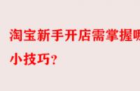 淘寶新手開店需掌握哪些小技巧？
