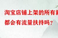 淘寶店鋪上架的所有新品都會有流量扶持嗎？