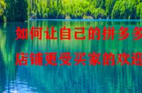 如何讓自己的拼多多店鋪更受買家的歡迎？